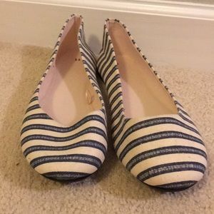 Denim and off-white flats